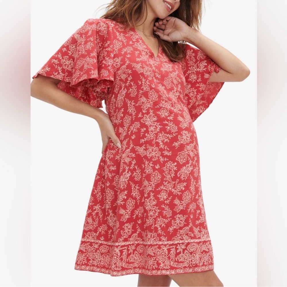 Hatch Red Floral Mini Dress